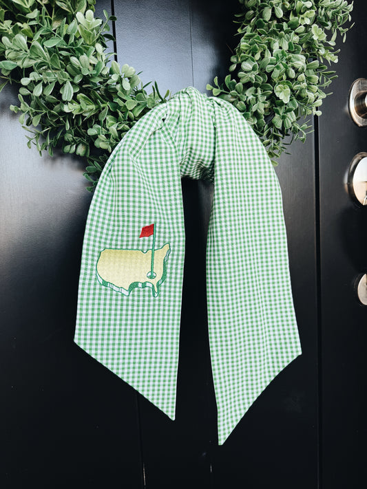 PREORDER: USA Golf Wreath Sash - Green Gingham
