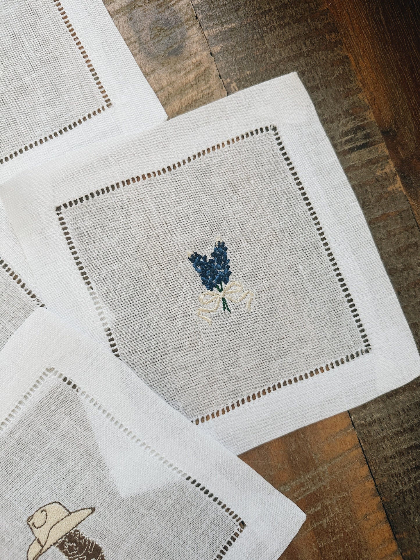 God Bless Texas Linen Cocktail Napkins