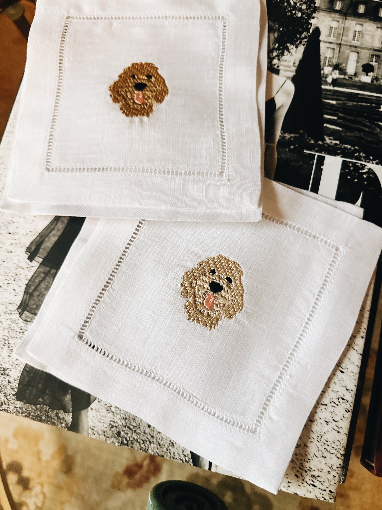 Doodle Linen Cocktail Napkins