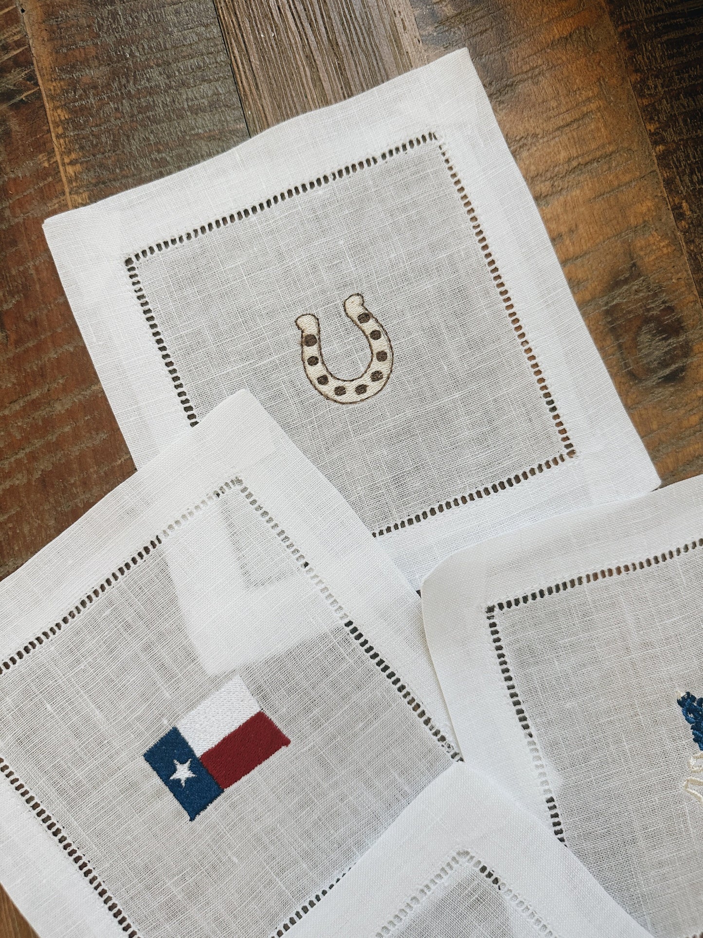 God Bless Texas Linen Cocktail Napkins