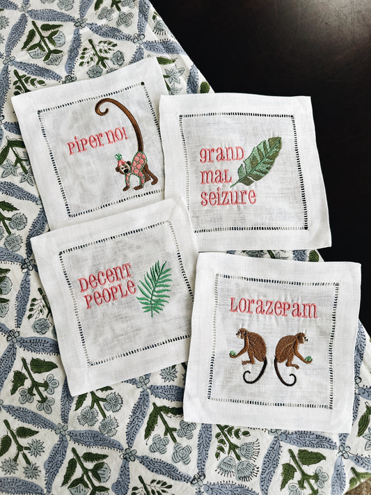 White Lotus Inspired Linen Cocktail Napkins