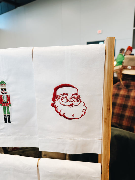 Vintage Santa Linen Tea Towel