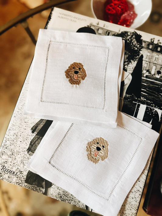 Doodle Linen Cocktail Napkins