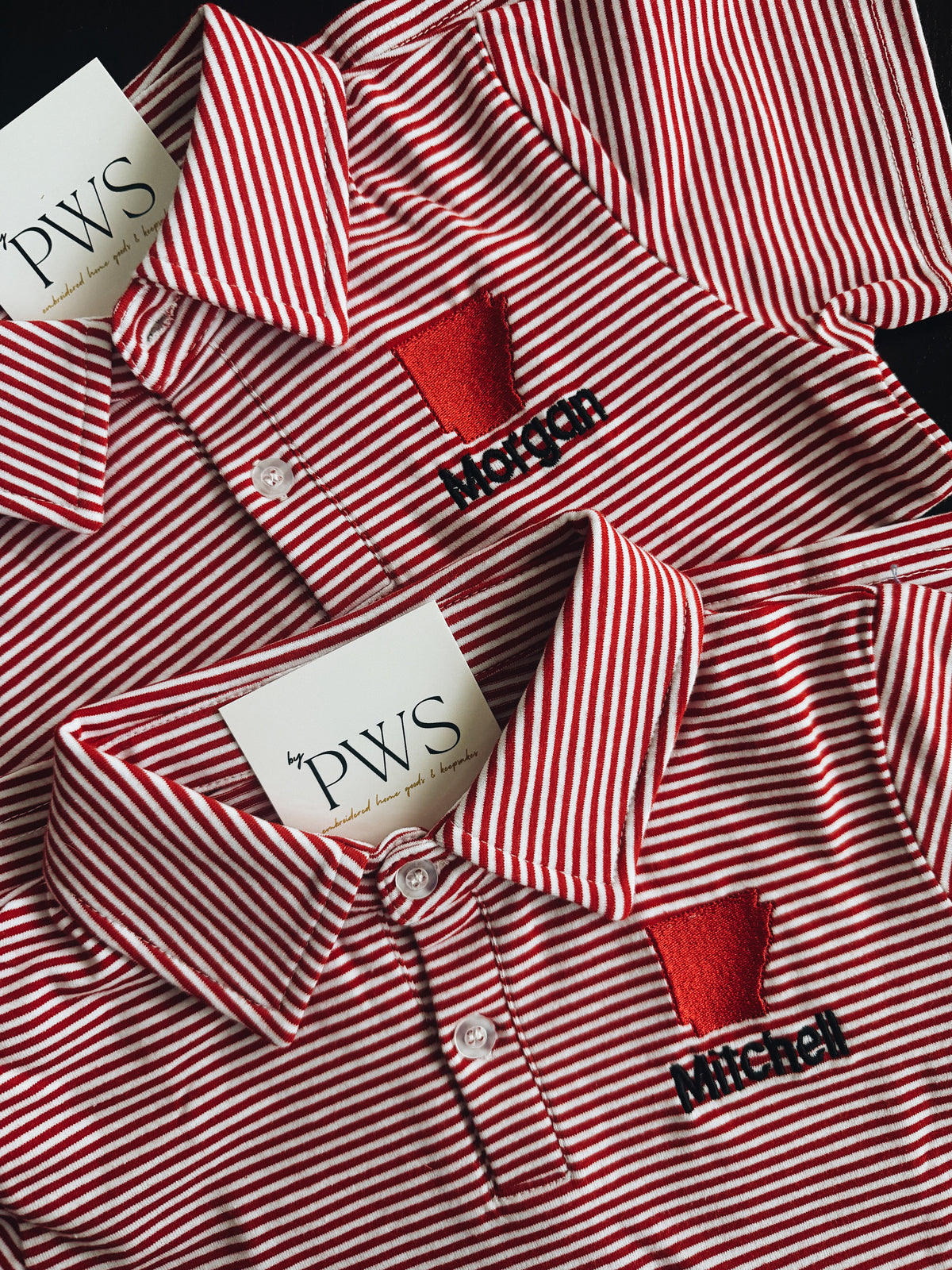 Arkansas Icons Red Striped Toddler Polo