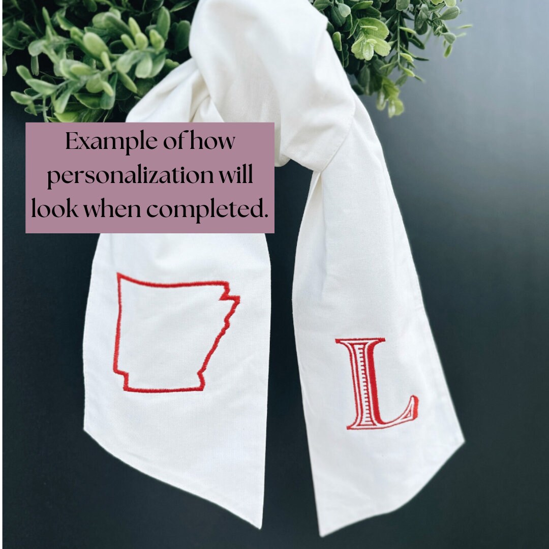 Easter Cross Wreath Sash - White