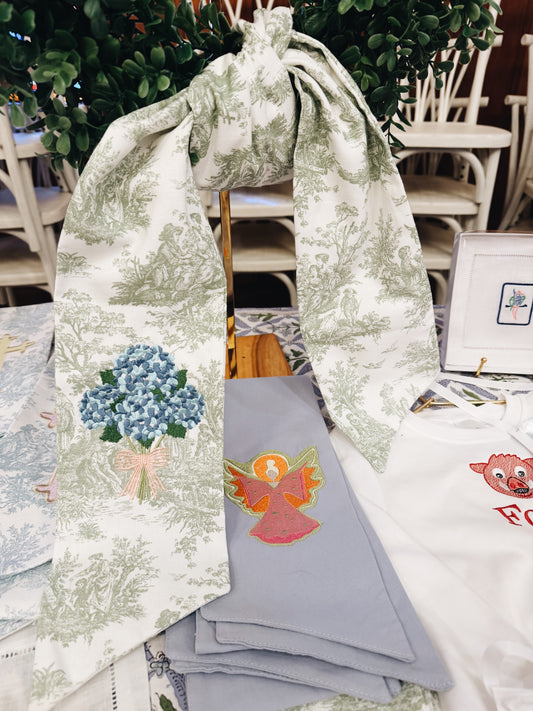 PREORDER: Hydrangea Toile Wreath Sash