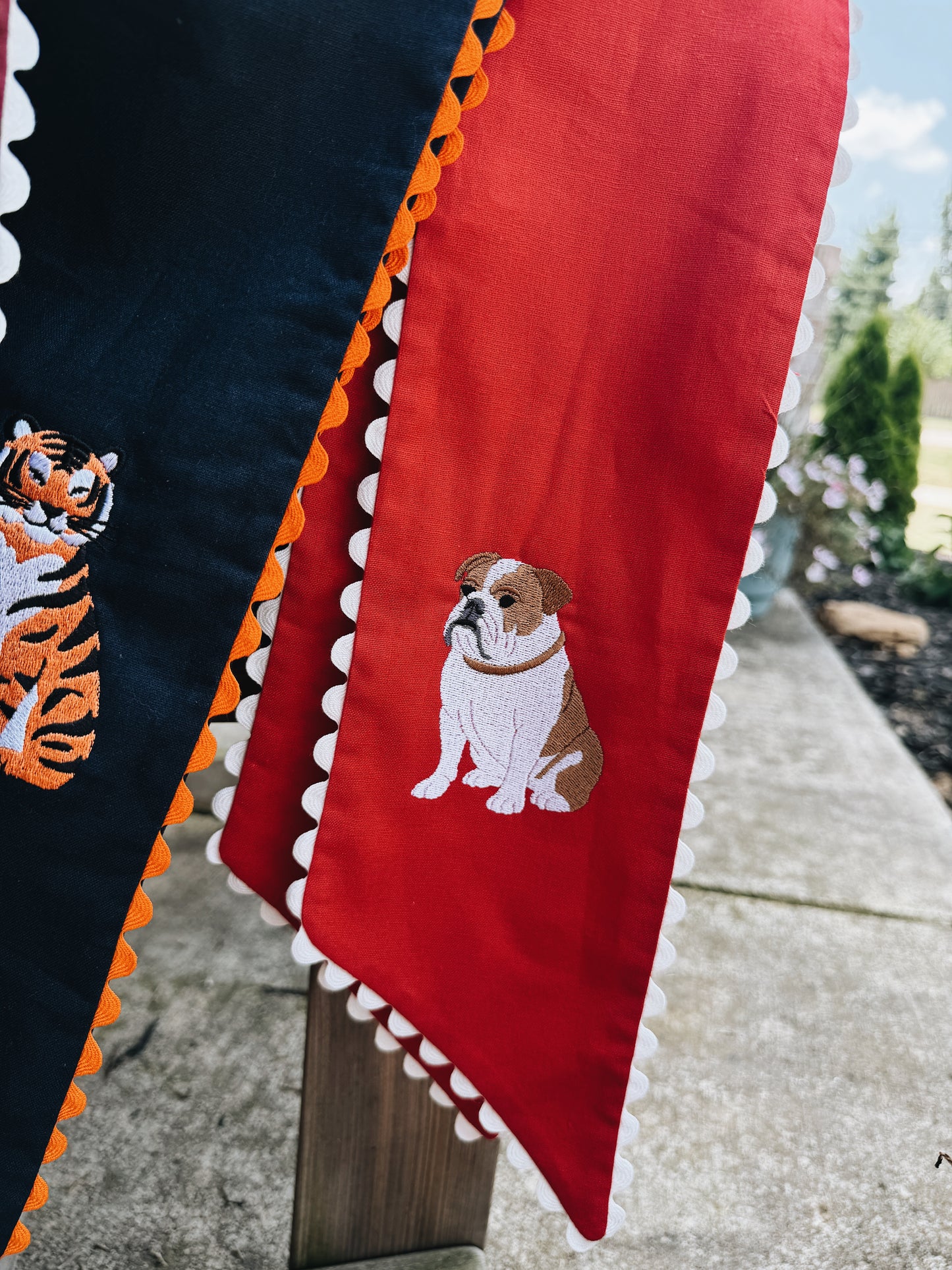 Uga Georgia Wreath Sash With Ric Rac Trim