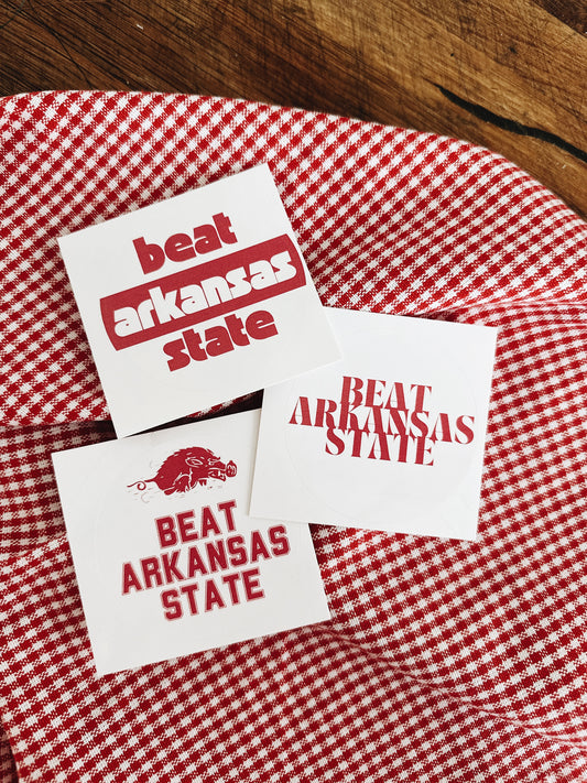 Beat Arkansas State - Arkansas Stickers