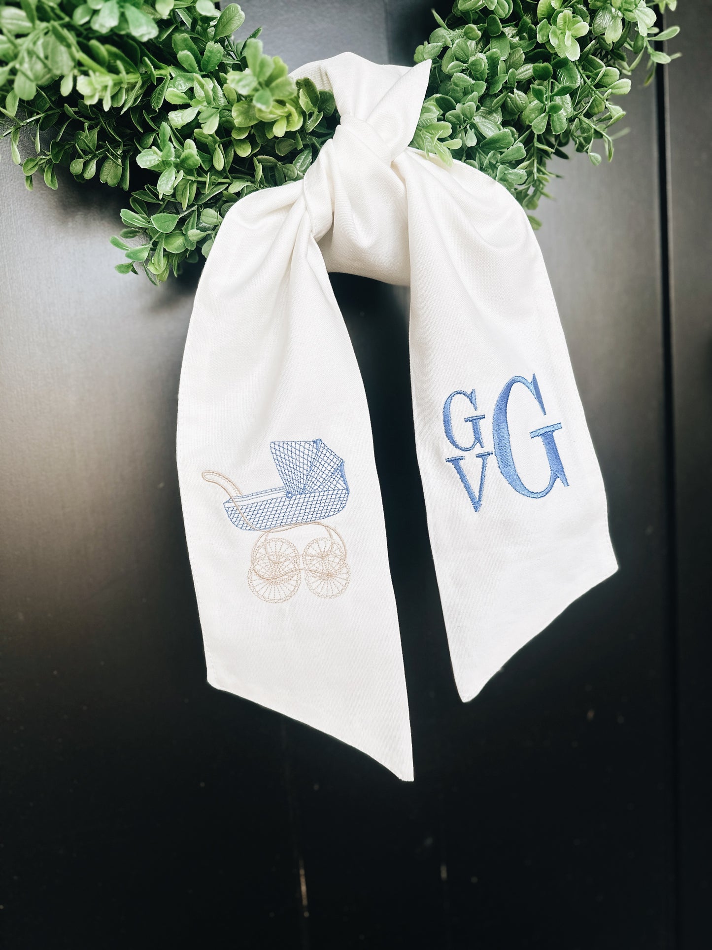 Baby Carriage Wreath Sash