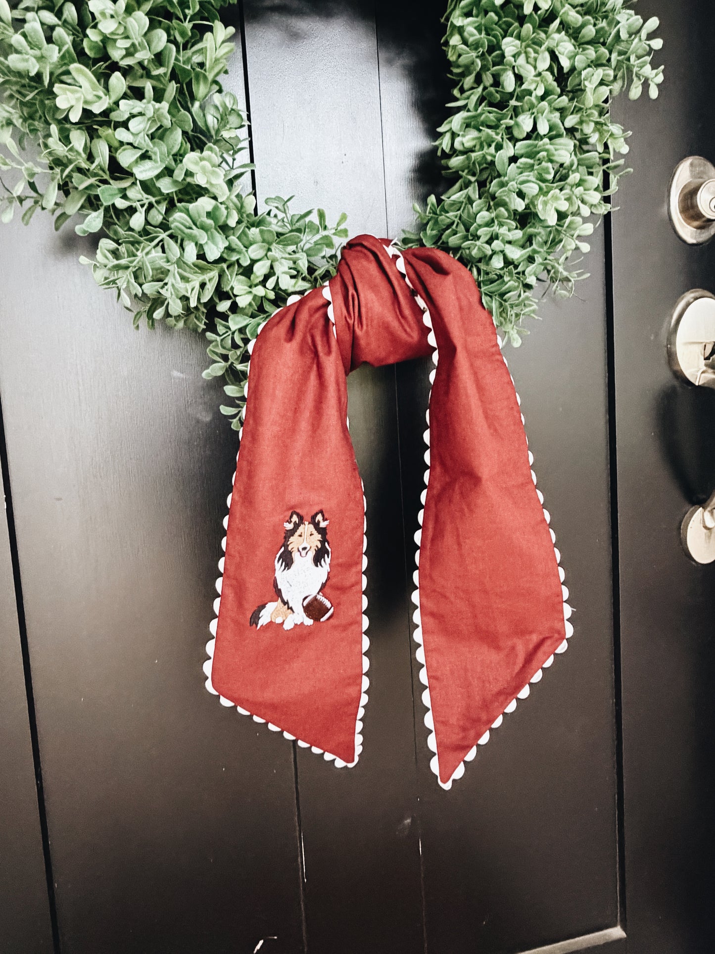 Reveille Texas A&M Wreath Sash with Ric Rac Trim