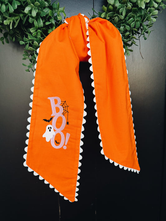 Boo! Halloween Orange Ric Rac Sash