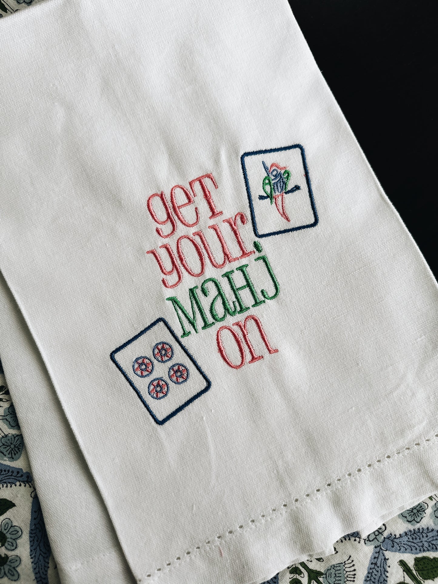 Get Your Mahj On Tea Towel