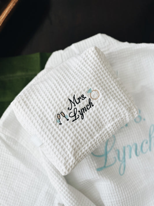 Bridal Waffle Knit Makeup Bag