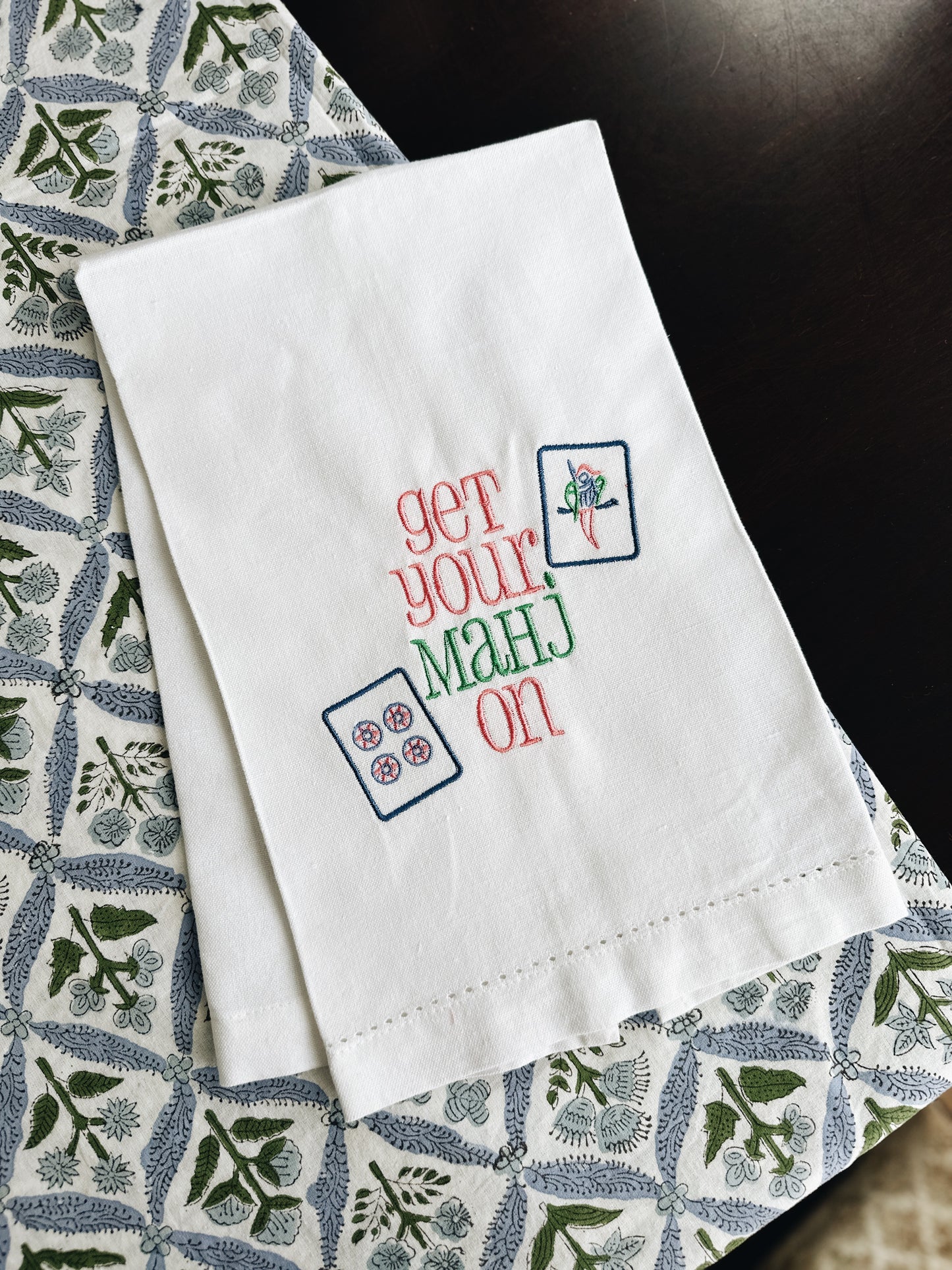 Get Your Mahj On Tea Towel