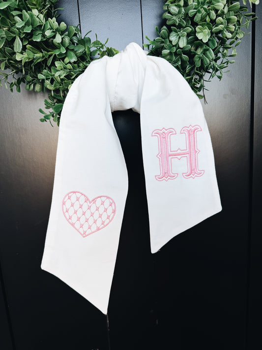 Chic Heart Valentine's Day Wreath Sash