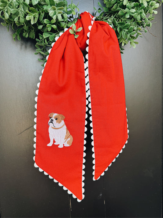 Uga Georgia Wreath Sash With Ric Rac Trim