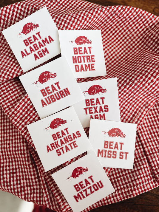 Arkansas Home Game Stickers - Logo