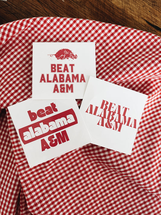 Beat Alabama A&M - Arkansas Stickers