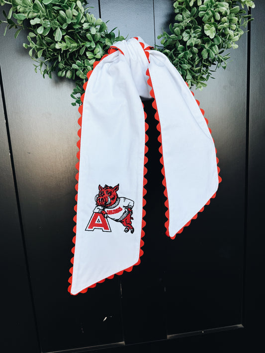 PREORDER: Leaning A Red Ric Rac Wreath Sash