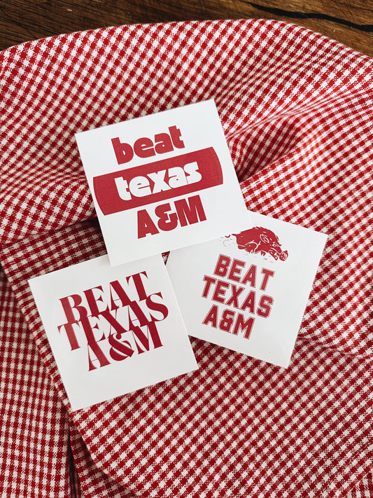 Beat Texas A&M - Arkansas Stickers