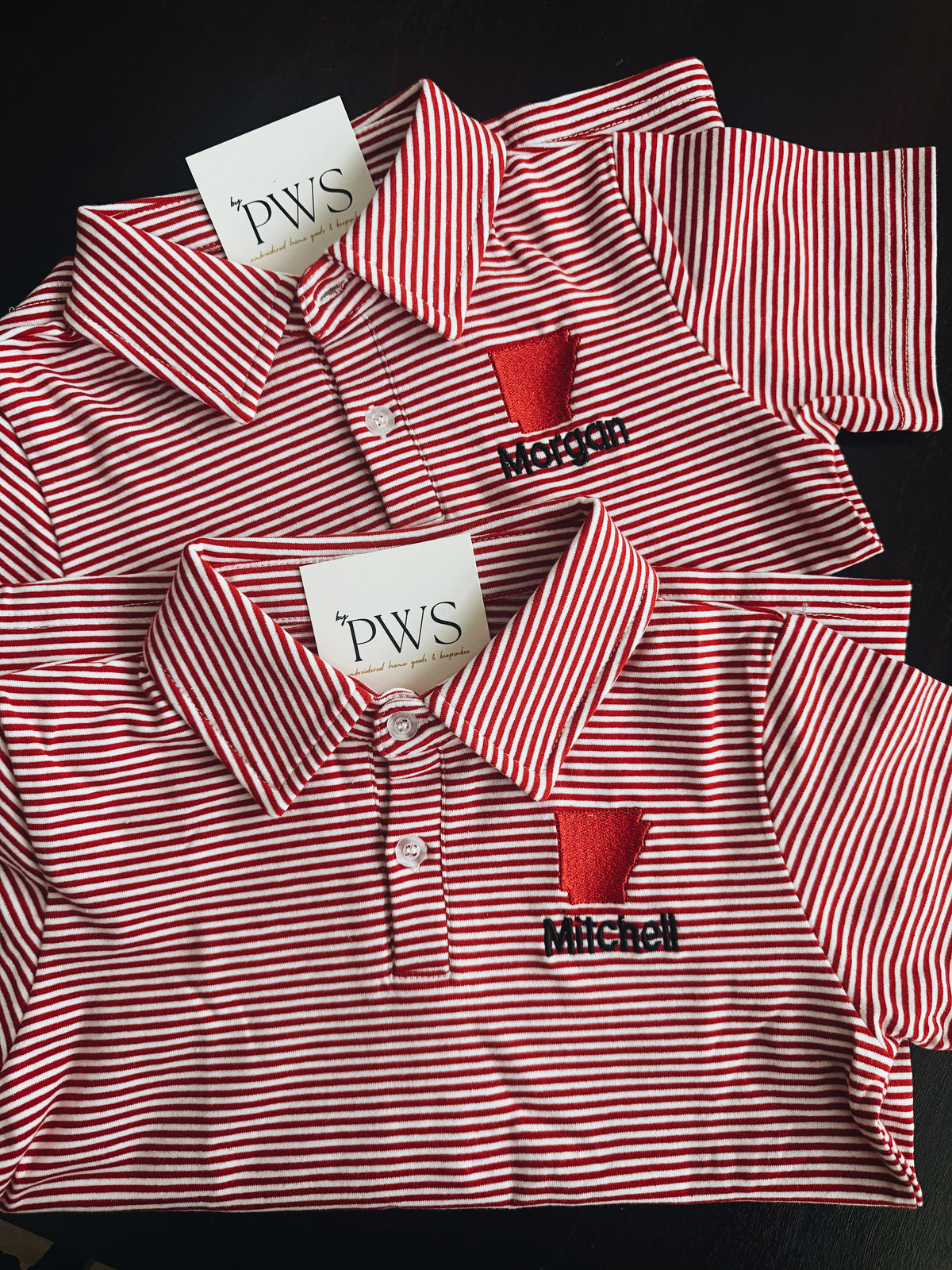 Arkansas Icons Red Striped Toddler Polo