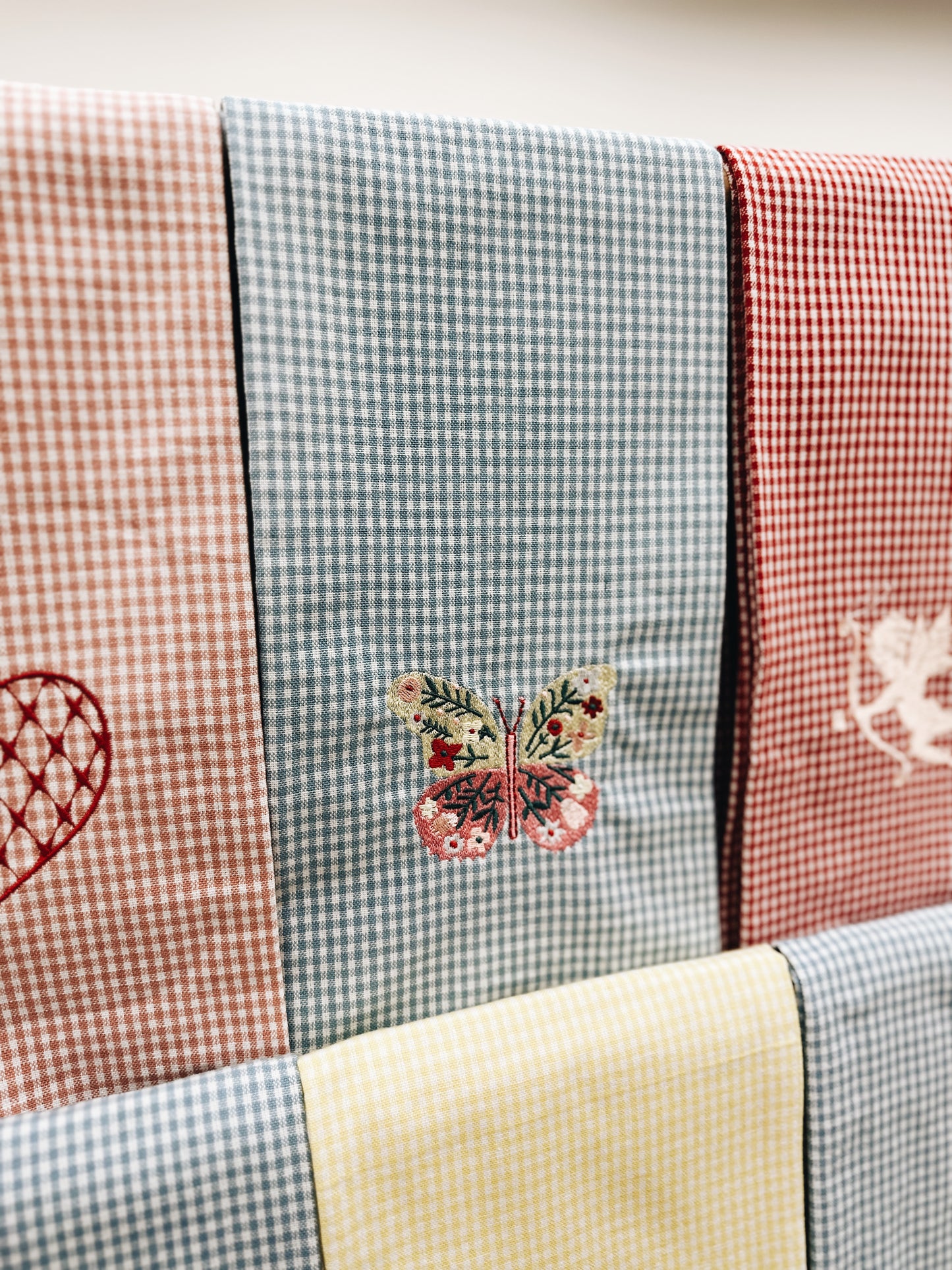 Butterfly Gingham Tea Towel