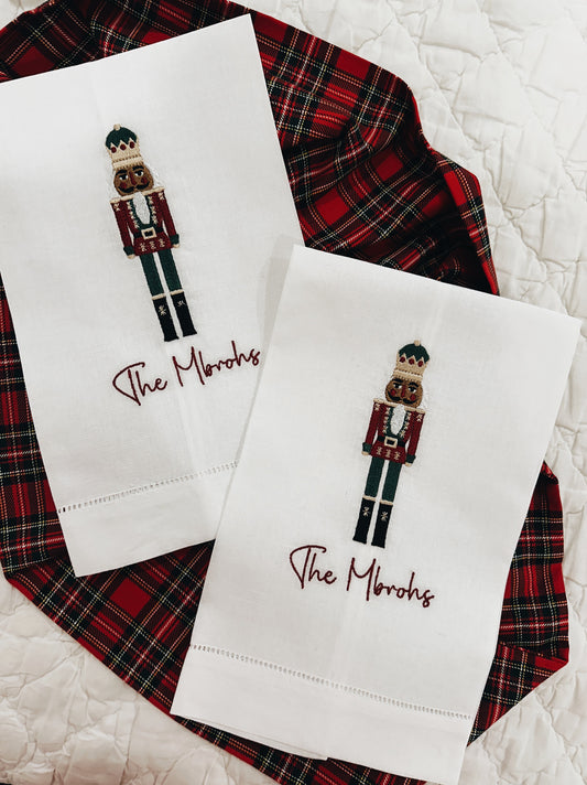 Personalized Nutcracker Linen Tea Towel