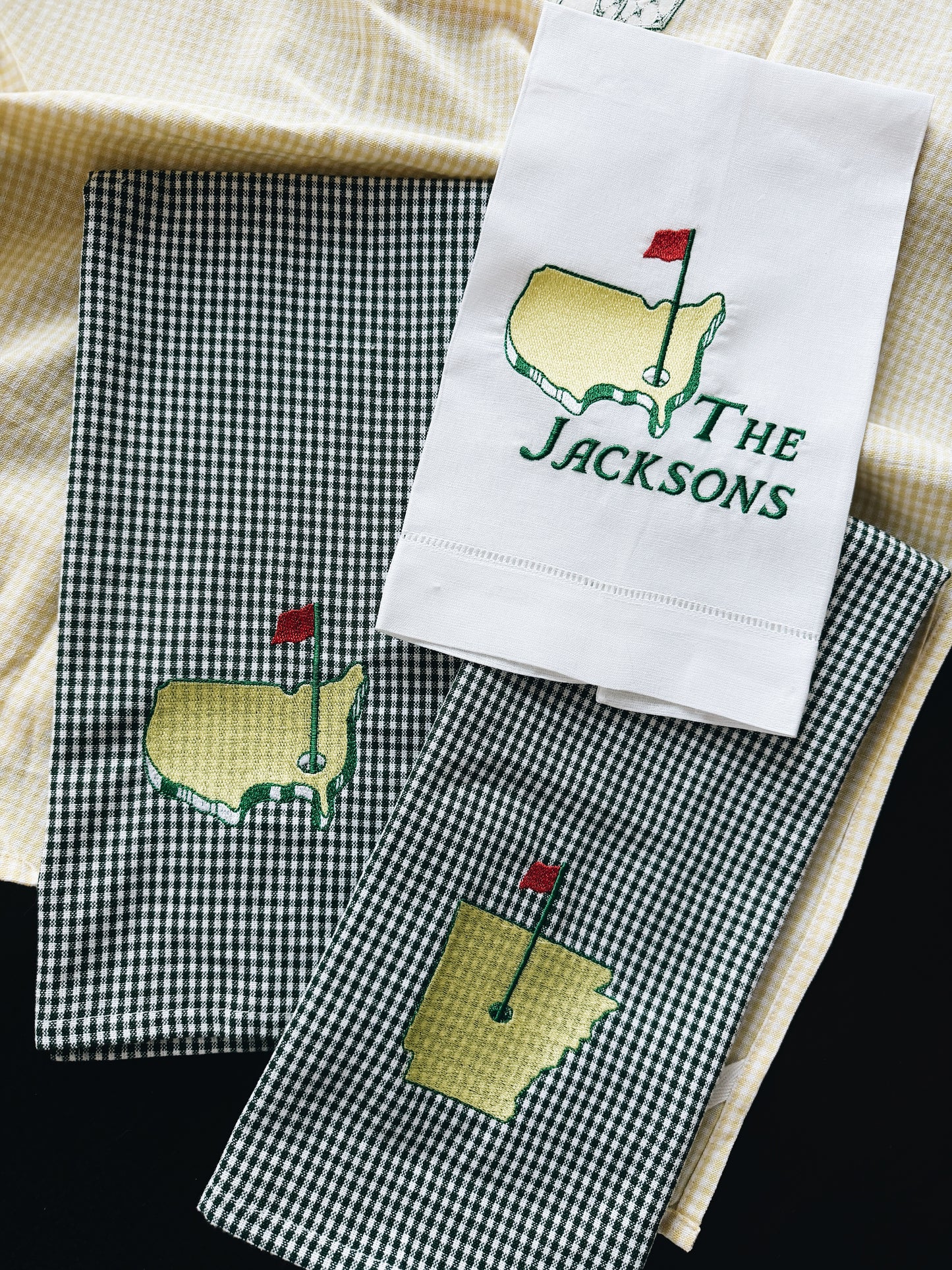 Arkansas Golf Gingham Tea Towel