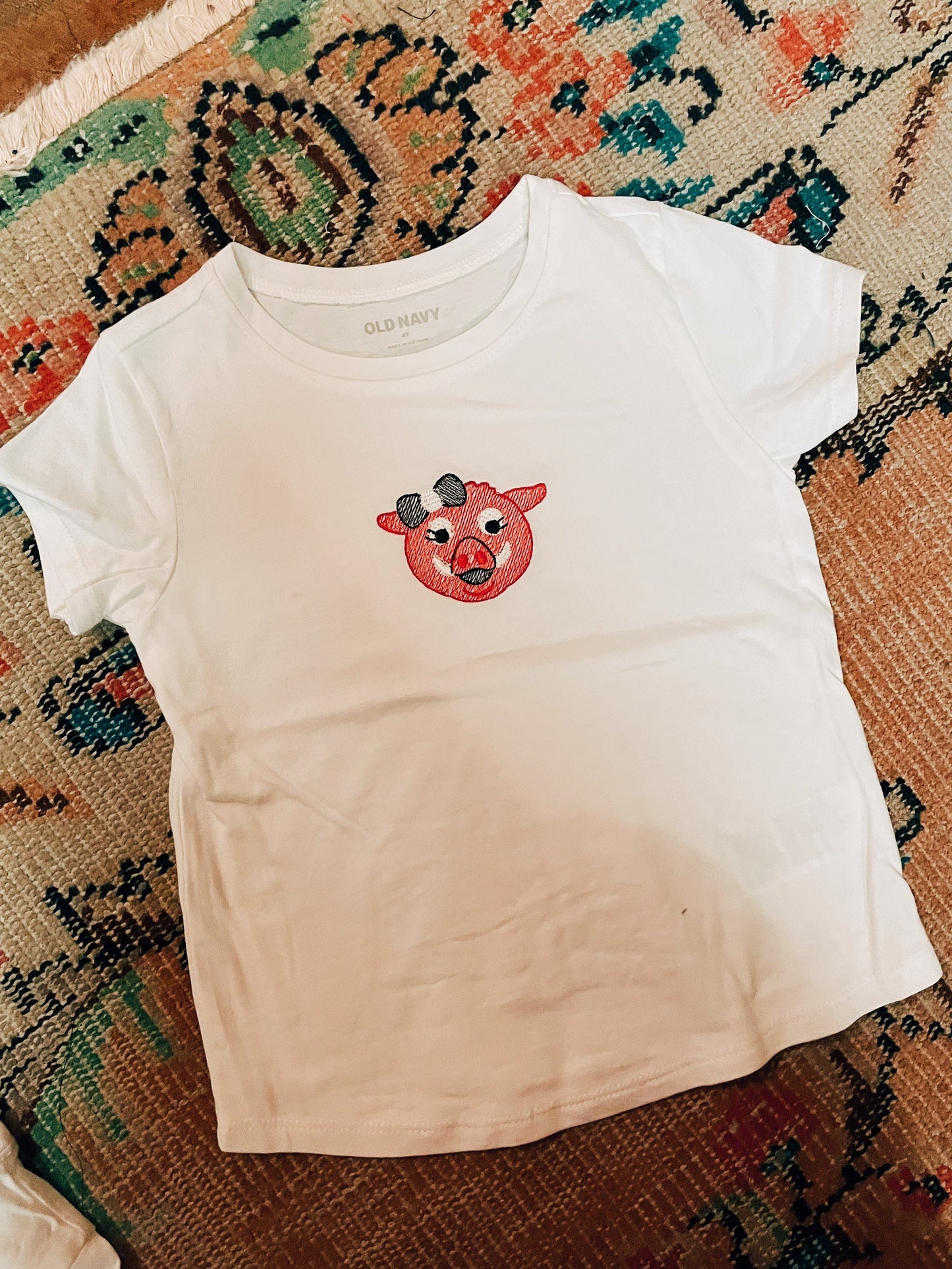 Little Pig With Bow Tee