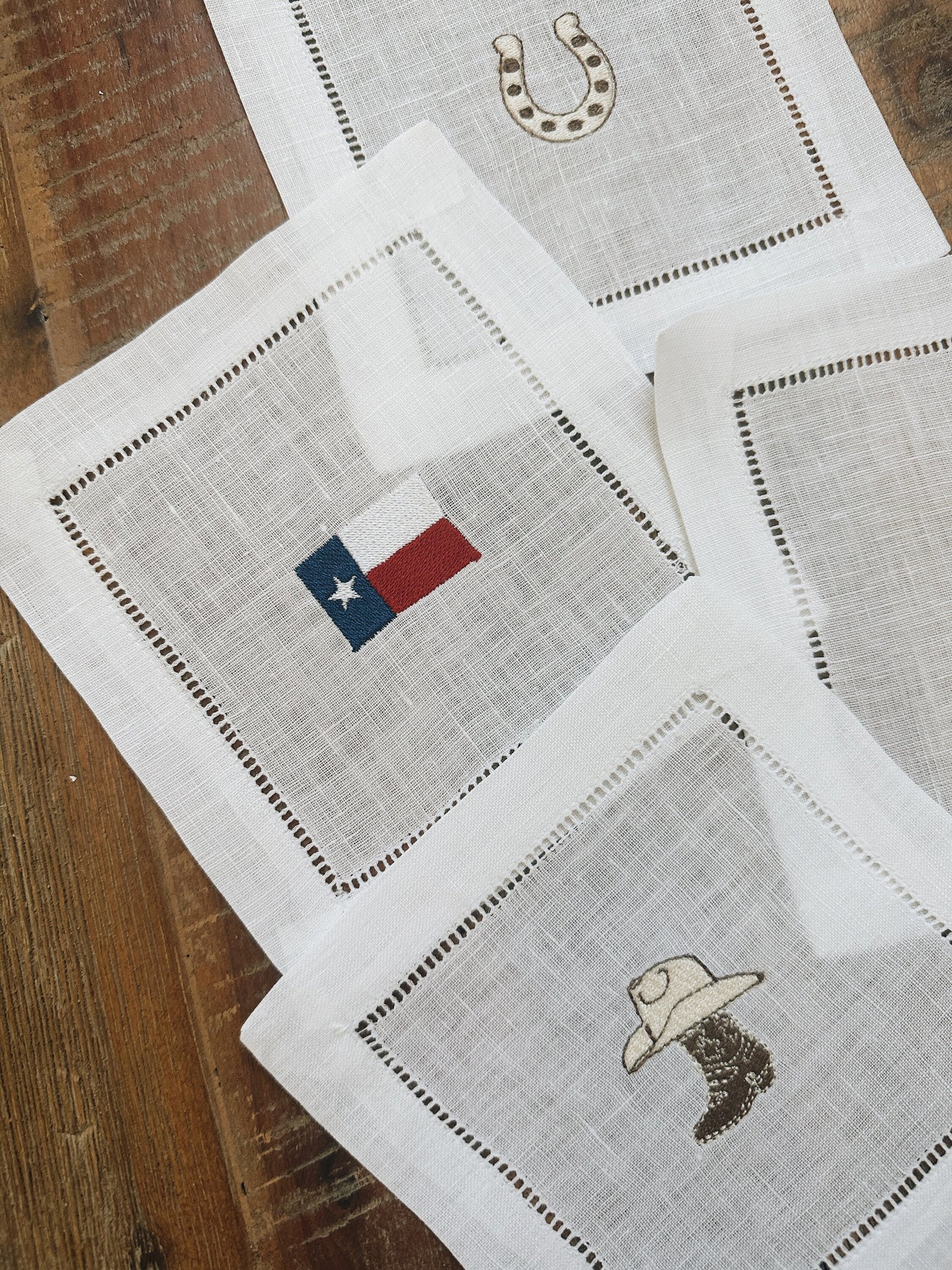 God Bless Texas Linen Cocktail Napkins